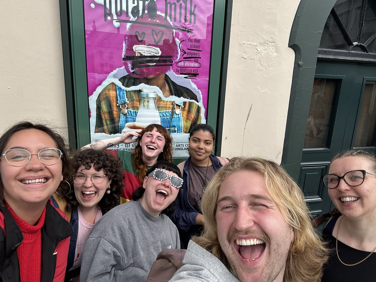 cant get enough of our poster on the playhouse 😭

we’re having the best time getting this queer calamity on it’s feet - don’t miss your chance to catch the world premier!

Potato Milk | 30 May - 1 June | 7pm | <a href="/LivEveryPlay/">Liverpool Everyman & Playhouse theatres</a> Playhouse Studio | £8
🎟️⬇️
everymanplayhouse.com/whats-on/potat…