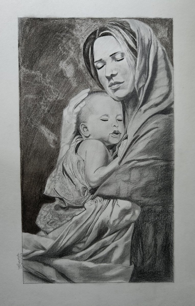 Motherhood..
Sketch done using graphite and charcoal pencil on A3 drawing book..
#mother #son #motherhood #art #artoftheday #sketch #sketchoftheday #drawing #drawingoftheday #ArtistsOfTwitter