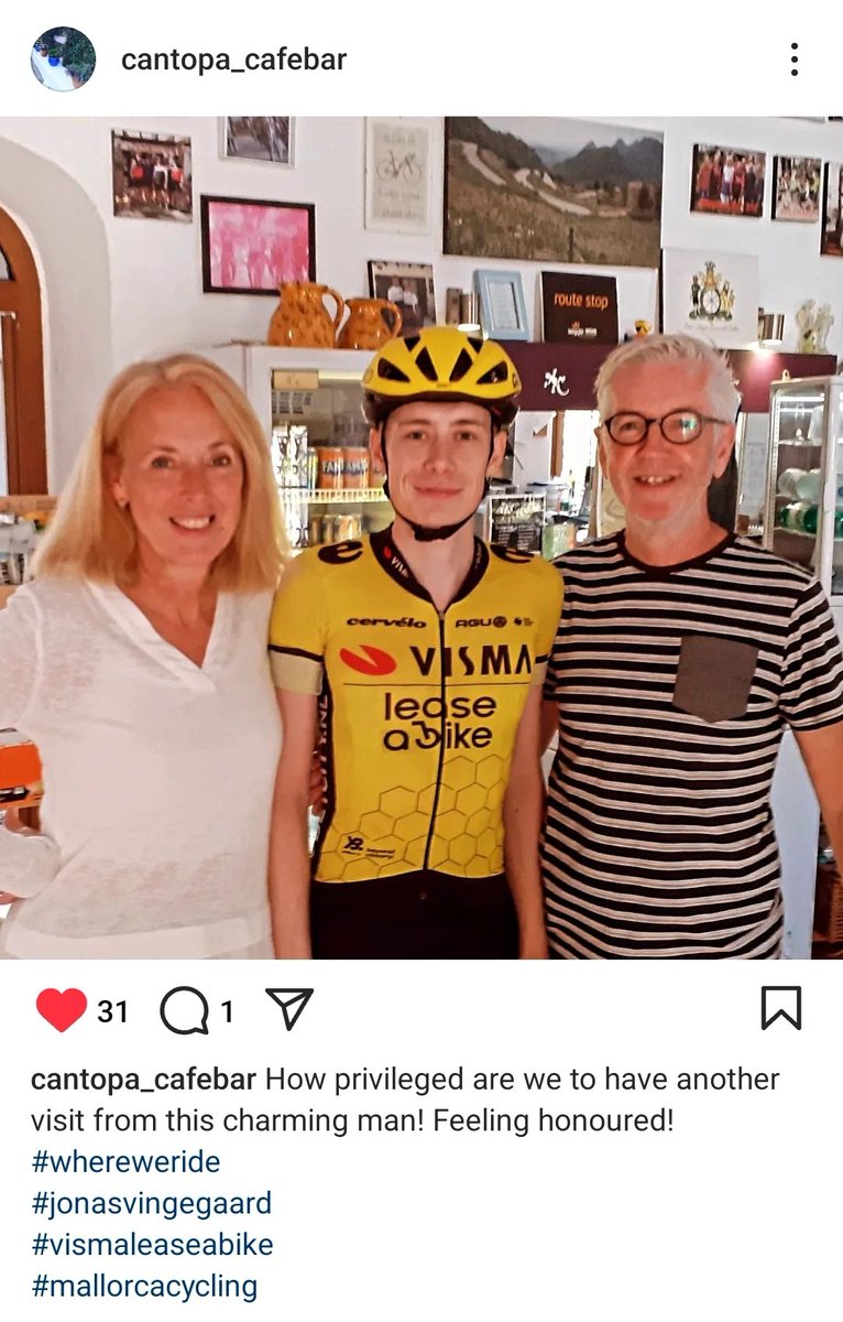Looks like Ca'n Topa cafe has become Jonas' coffee stop in Mallorca since he was back there today ❤️
#vingegaard