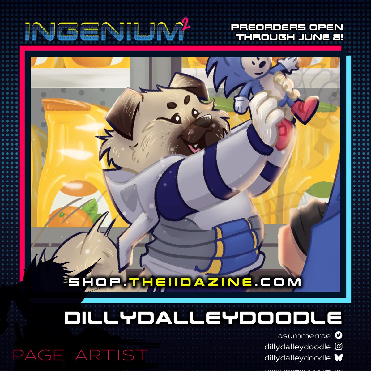 What's this?! Who is this adorable little Speedster Enthusiast sharing his plushie with? Why is there so much oj?! Find out with the @iida_zine preorders-! 🔗 in bio and below-!