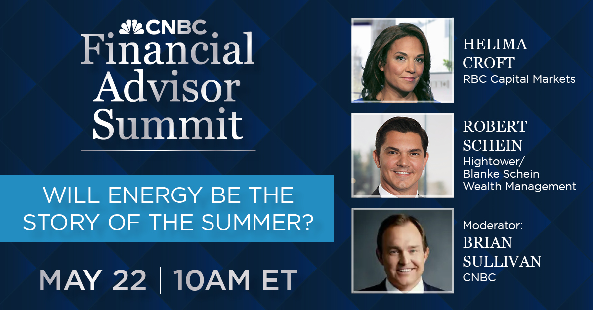 INVESTORS: Is energy going to be the story of the summer? Tomorrow @SullyCNBC talks with commodity experts @CroftHelima and Robert Schein at the virtual #CNBCFA Summit about this and what you should keep your eye on this year. #oil #energy TICKETS HERE→ bit.ly/3JQitLI