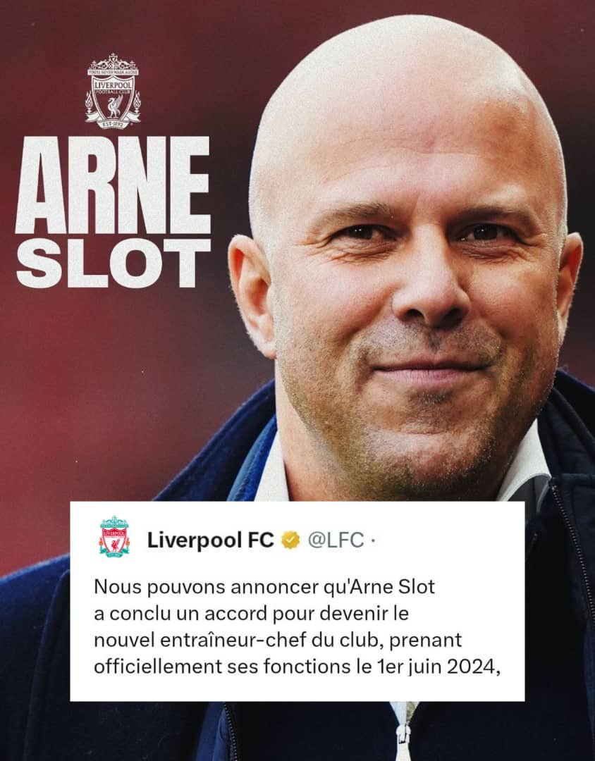 Arne Slot a conclu un accord pour devenir le nouvel entraîneur-chef du club, prenant officiellement ses fonctions le 1er juin 2024.

#Liverpool #Coach #Arne #Slot #Angleterre #Choplife