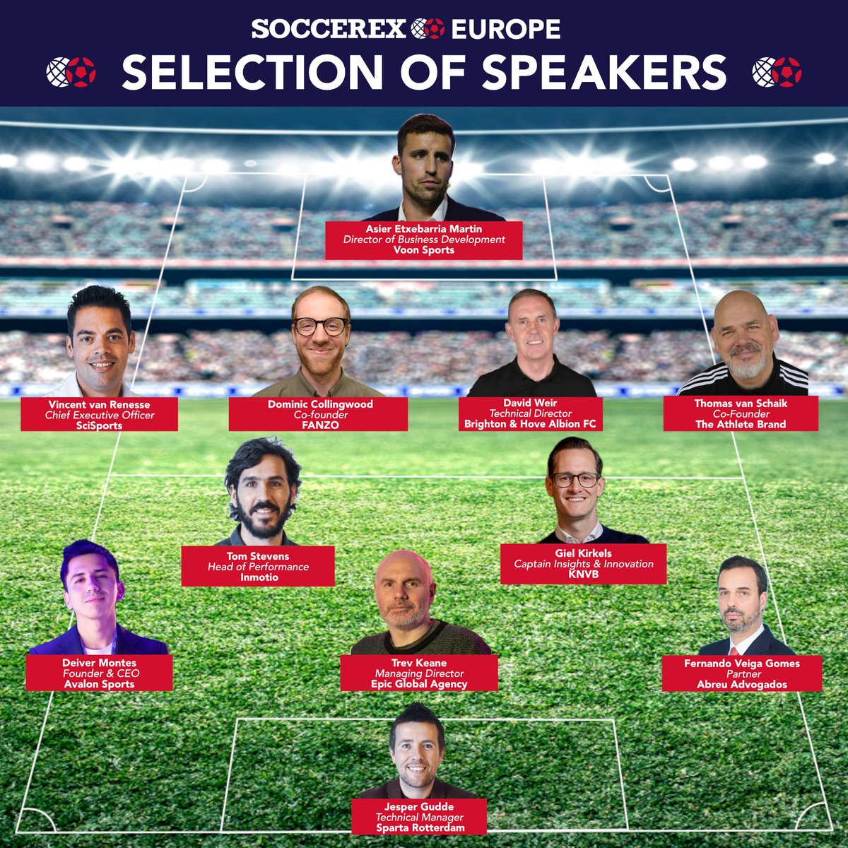 We are excited to announce the 7th Selection of Speakers who will be taking to the stage next week at #soccerexeurope in Amsterdam! ⚽💥
