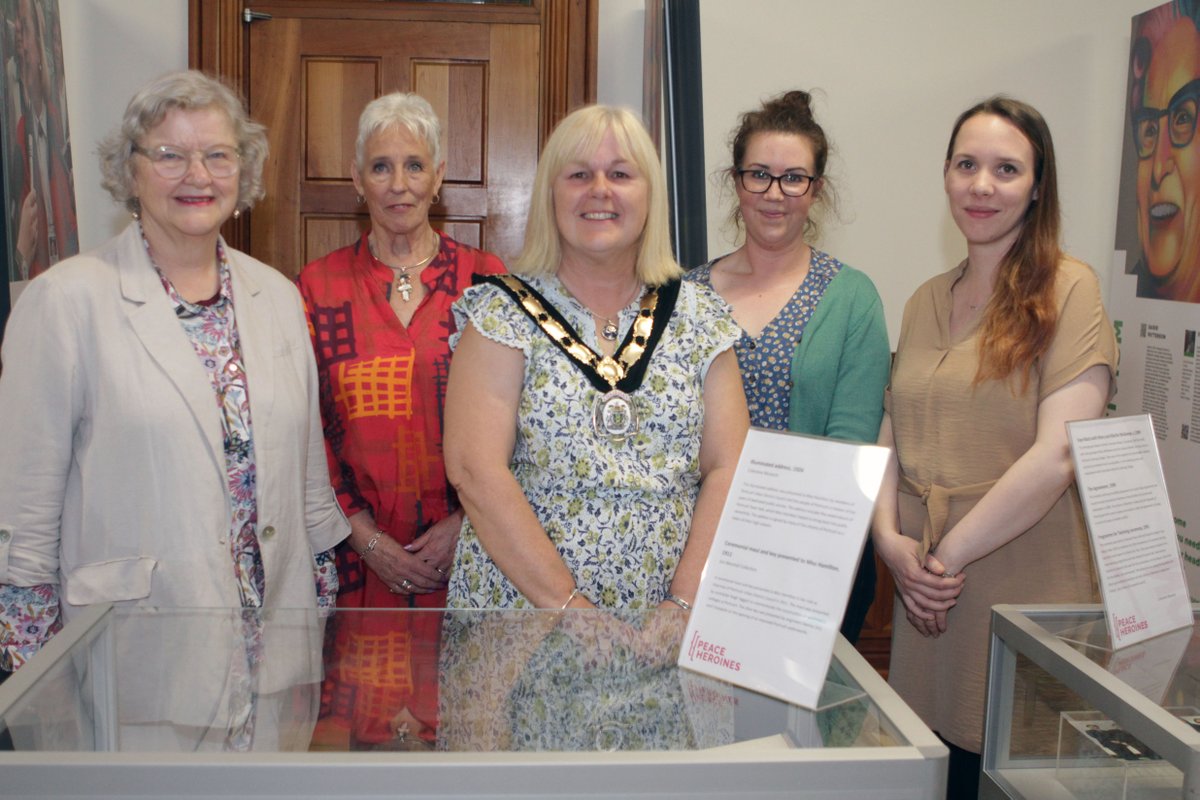 The Deputy Mayor, Councillor Margaret-Anne McKillop, was delighted to open the new Peace Heroines exhibition at Coleraine Town Hall. The exhibition was originally launched in Stormont and has since toured venues across the world. Read more: bit.ly/4bQhSG5