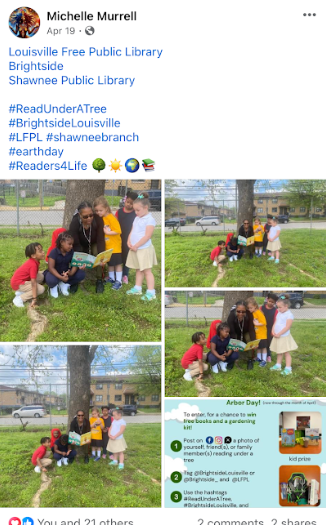 Brightside_'s tweet photo. Congratulations to all of our winners of Read Under A Tree! As we head into Summer, we at Brightside and @LFPL hope you're able to get plenty of reading done under the shade of trees. #BrightsideLouisville #ReadUnderATree #LFPL https://t.co/CDSqcBuhm7