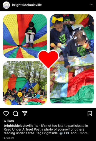 Brightside_'s tweet photo. Congratulations to all of our winners of Read Under A Tree! As we head into Summer, we at Brightside and @LFPL hope you're able to get plenty of reading done under the shade of trees. #BrightsideLouisville #ReadUnderATree #LFPL https://t.co/CDSqcBuhm7