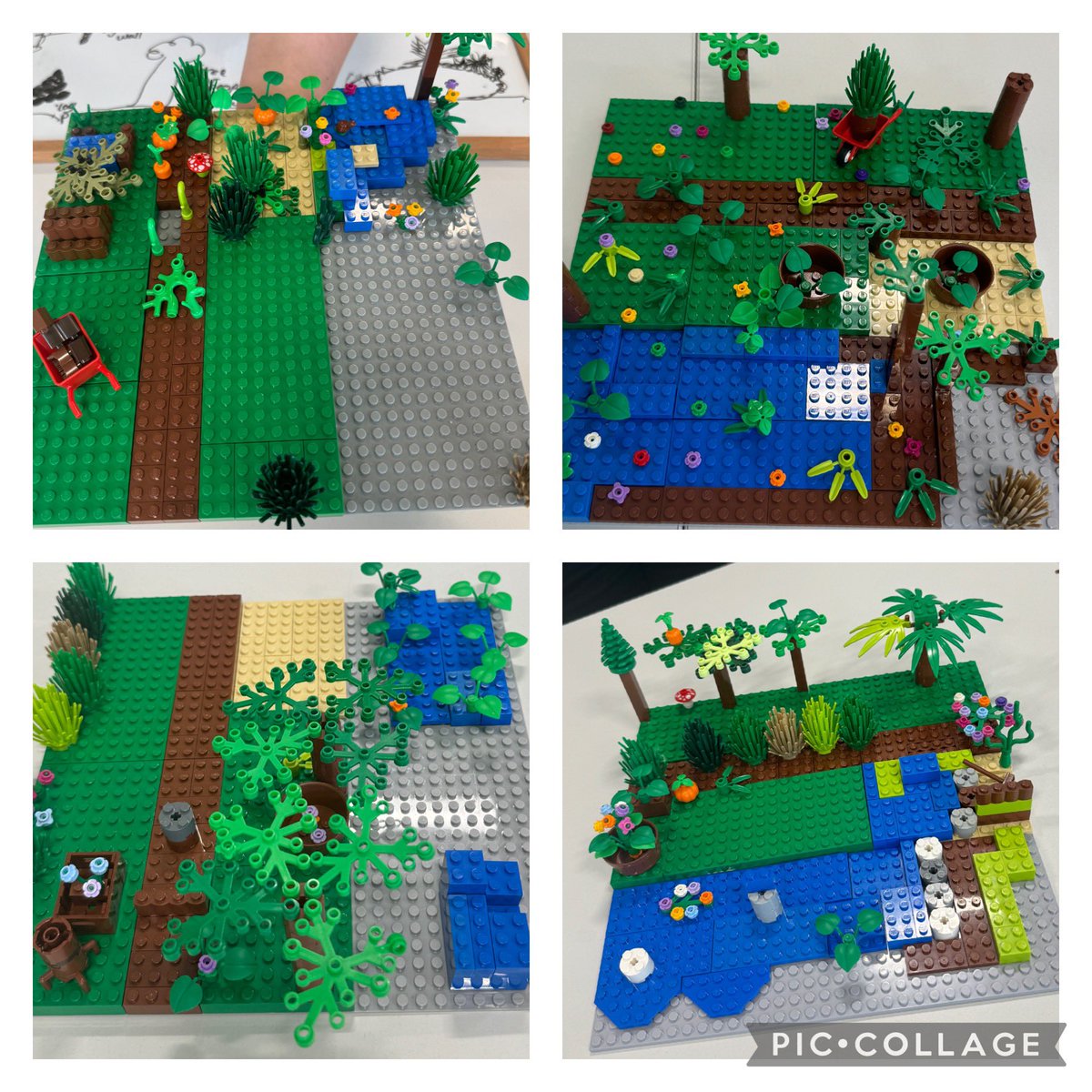 Year 4 Blue learned all about how important it is to grown green spaces and provide water and shade in gardens. Then, we worked together to design our own gardens and built them using LEGO