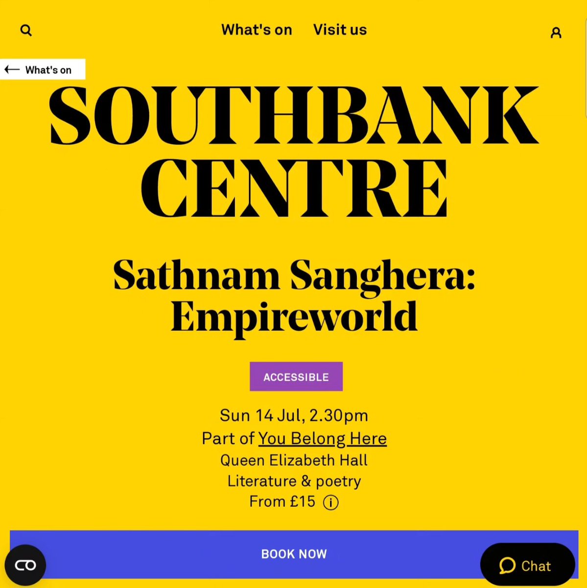 Am speaking @southbankcentre on Sunday July 14th. tickets.southbankcentre.co.uk/select-area/13…