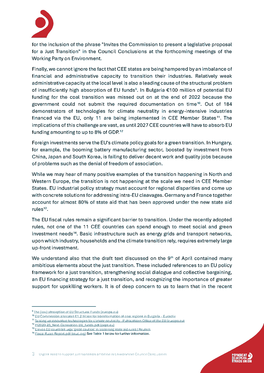 etuc_ces's tweet photo. The Just Transition isn't happening fairly across Europe. Workers in Central &amp; Eastern Europe need to be empowered to ensure action lives up to rhetoric.

📨 Letter by 22 union leaders from Central &amp; Eastern Europe to Env + Labour Ministers on need for #JustTransition Directive. https://t.co/YmTDO6gSXh