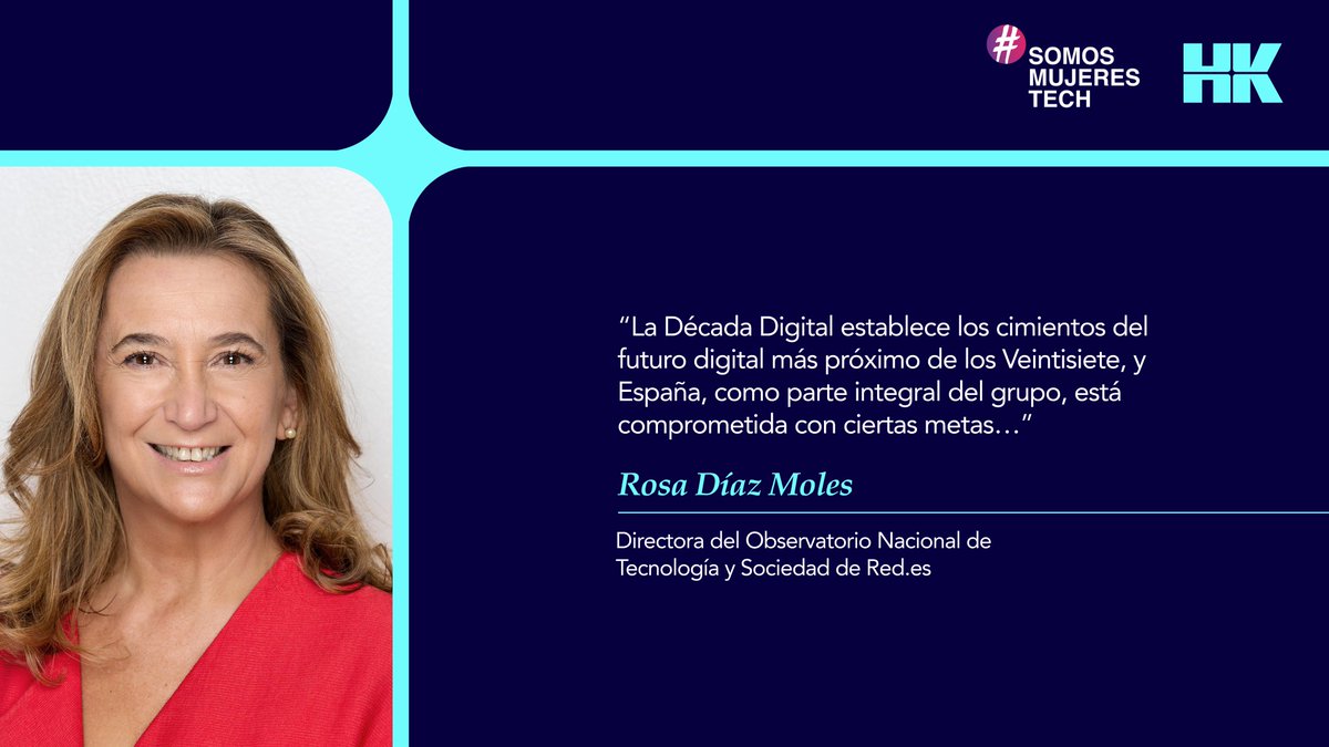 Esta semana en #SomosMujeresTech, <a href="/rdiazmoles/">Rosa Díaz</a>, directora del @ONTSInos explica la ruta de España y Europa hacia la Década Digital y los objetivos que debe cumplir la #digitalización para no deje a nadie atrás.
Lee el artículo en <a href="/innovadores_inn/">Disruptores e Innovadores</a>  t.ly/4kJdF
