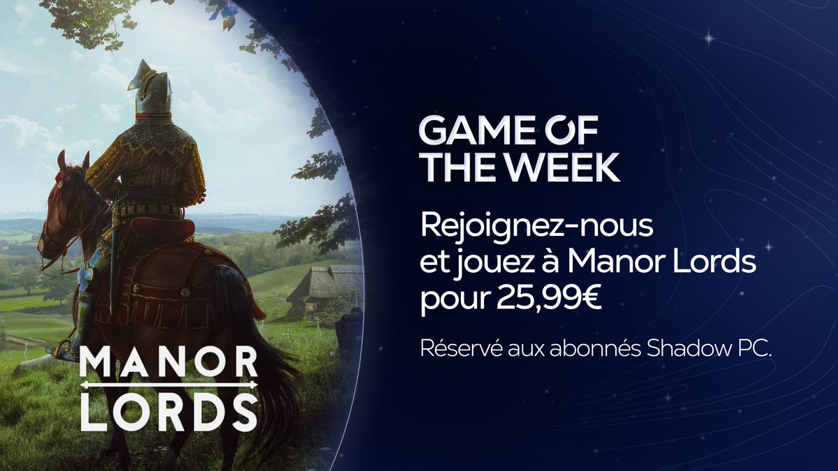 Shadow_France's tweet photo. Pour notre #GameOfTheWeek, découvrez le favori de Steam : #ManorLords 😍
Et pour tous les abonnés Shadow PC, nous avons un prix spécial de 25,99 € dans notre #ShadowGameStore !
Alors, ne manquez pas cette occasion 😉 : https://t.co/S1odWpO9EV https://t.co/99eVdTYYJm