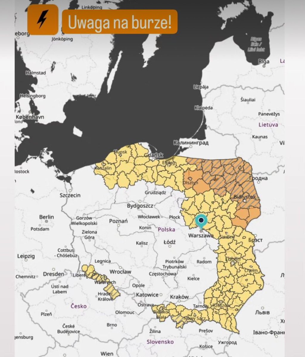 Uwaga na burze i silny wiatr‼️🚨 Według informacji @IMGW_CMM dziś wieczorem na terenie Lubelszczyzny mogą wystąpić burze ⛈️. Towarzyszyć im będą opady deszczu i gradu, nawet do 25 mm na metr kwadratowy oraz wiatr w porywach do 70 km/h. Apelujemy o zabezpieczenie swoich rzeczy 🚨