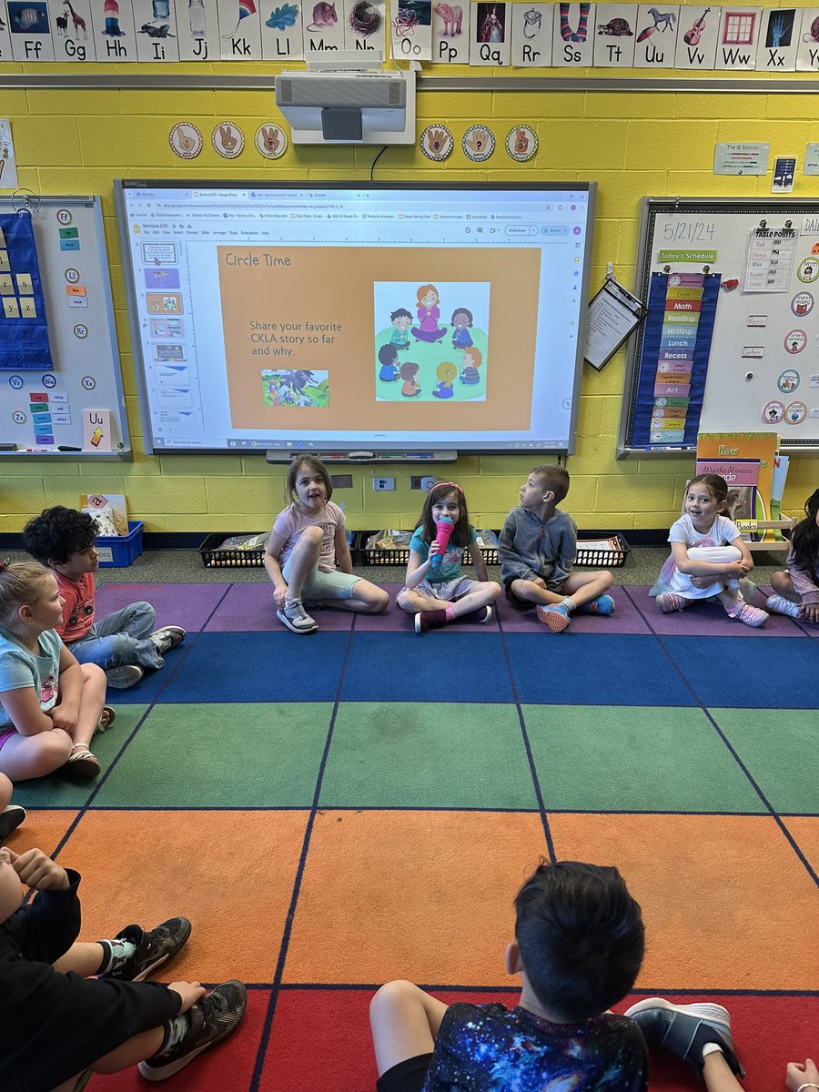 Making connections to our reading program during circle time! The students are loving CKLA! @WCESCougarAACPS