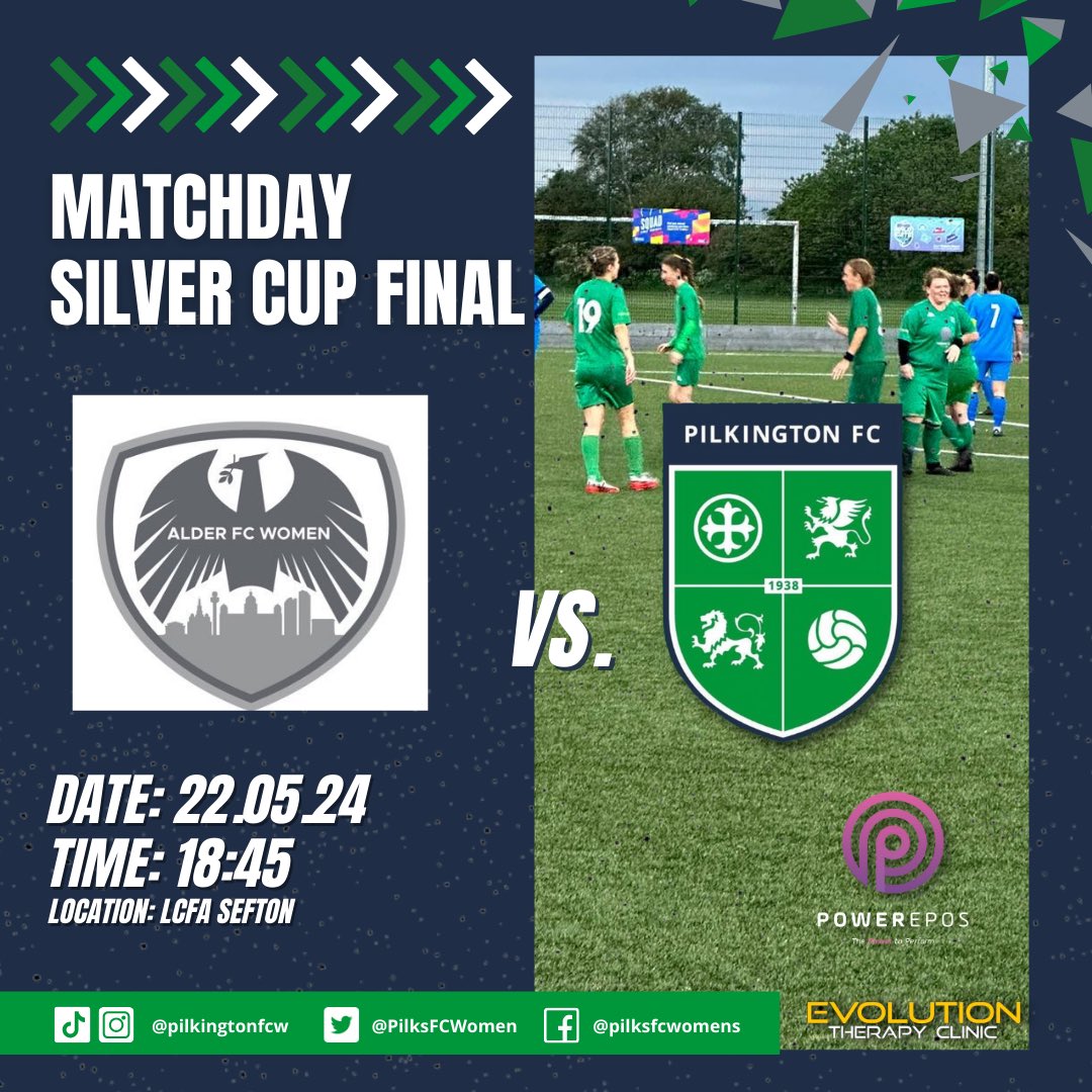 ⚽️Upcoming Match⚽️ We are in the FINAL of the Silver League Cup. We take on @alderfcwomen this Wednesday evening at LCFA Sefton. Come join us and support the women 💚 #upthepilks #greenarmy #womensfootball #sthelens #liverpool #pilksfamily