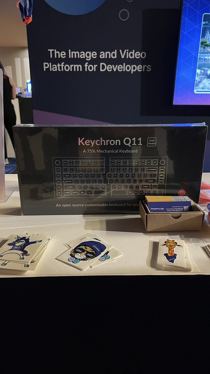 If you are at the @CodemoMadrid stop by the @cloudinary booth for a chance to get this fantastic Keychron Q11 by completing the Cloudinary challenge. #Codemotion