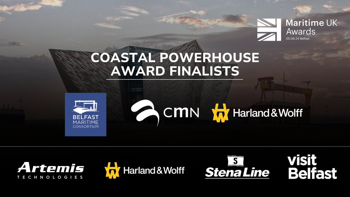 Maritime UK (@maritimeuk) on Twitter photo Meet our #MUKA24 Coastal Powerhouse Award finalists! Supported by <a href="/transportgovuk/">Department for Transport</a> 🏆
- Belfast Maritime Consortium
- <a href="/CornwallMarine/">Cornwall Marine Network</a>
- <a href="/HarlandWolffplc/">Harland & Wolff</a>
Book your place now 🎟: maritimeuk.org/awards-2024/bo… Meet our #MUKA24 Coastal Powerhouse Award finalists! Supported by <a href="/transportgovuk/">Department for Transport</a> 🏆
- Belfast Maritime Consortium
- <a href="/CornwallMarine/">Cornwall Marine Network</a>
- <a href="/HarlandWolffplc/">Harland & Wolff</a>
Book your place now 🎟: maritimeuk.org/awards-2024/bo…