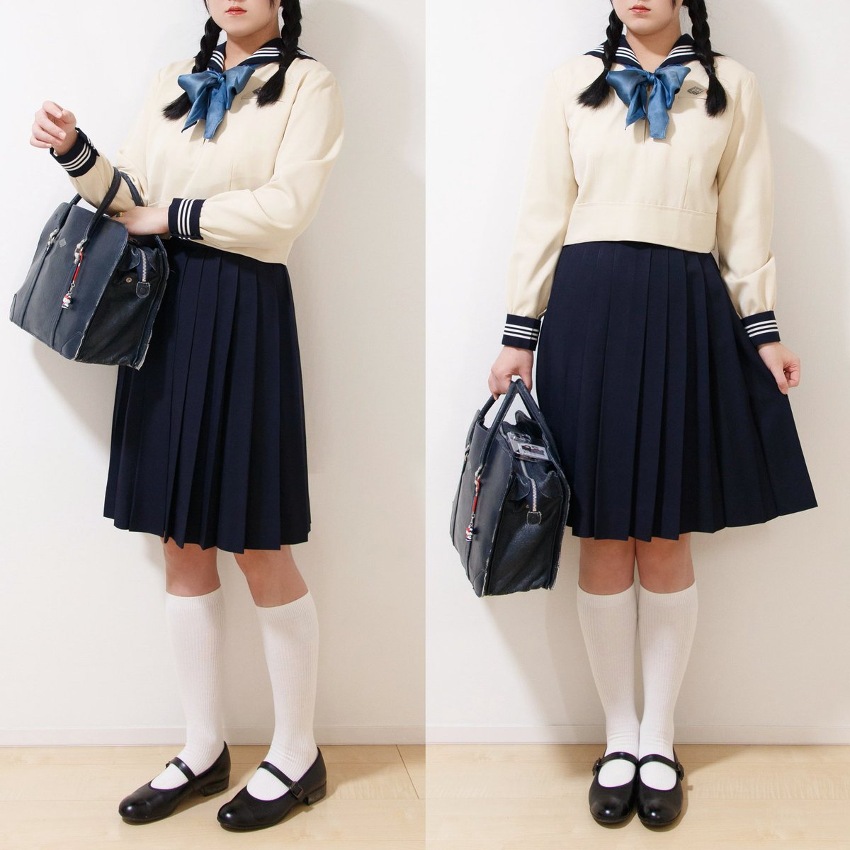 東京女学館　夏服セーラー服上　マルス 旧指定鞄とみんな大好きな白い冬セーラー