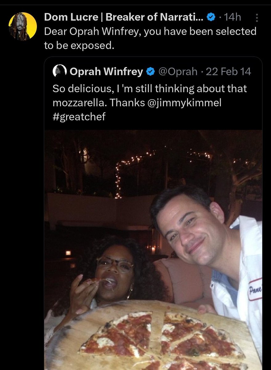 Hold on everyone, Dom is exposing Oprah again.
