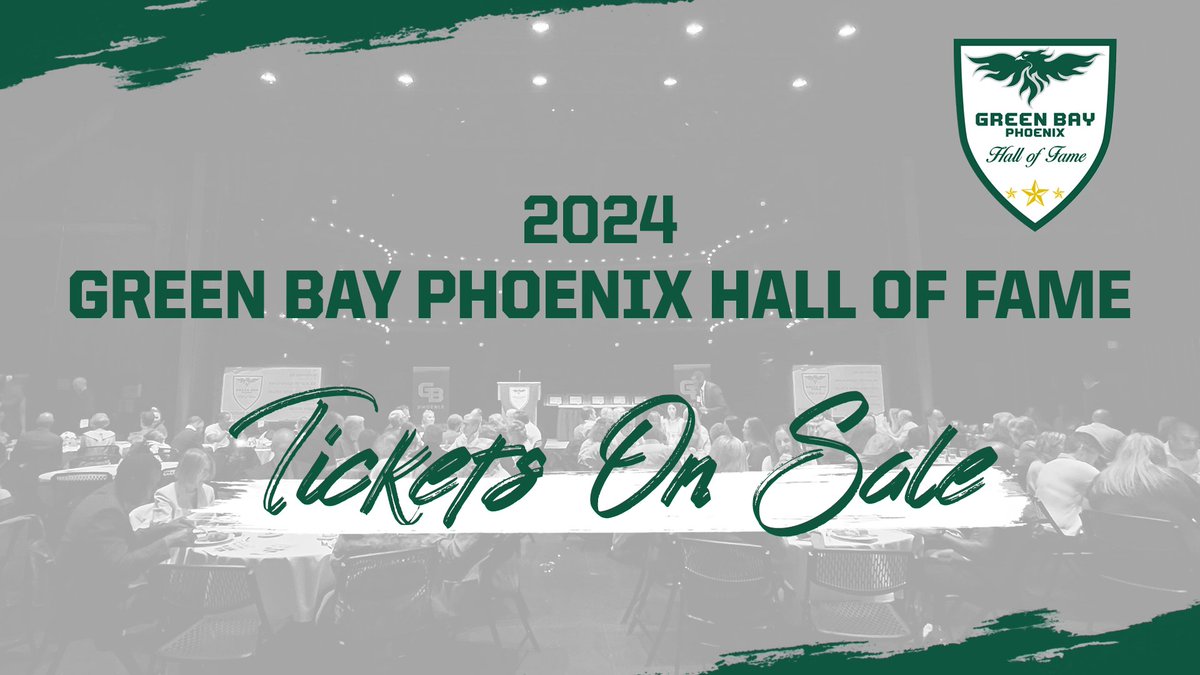 Tickets, tickets please! 🎟️ Click on the links below to learn more about and purchase tickets for the 23rd Green Bay Phoenix Hall of Fame induction! 🔗 | shorturl.at/t0GoI 📰 | shorturl.at/5YKmD #RiseWithUs