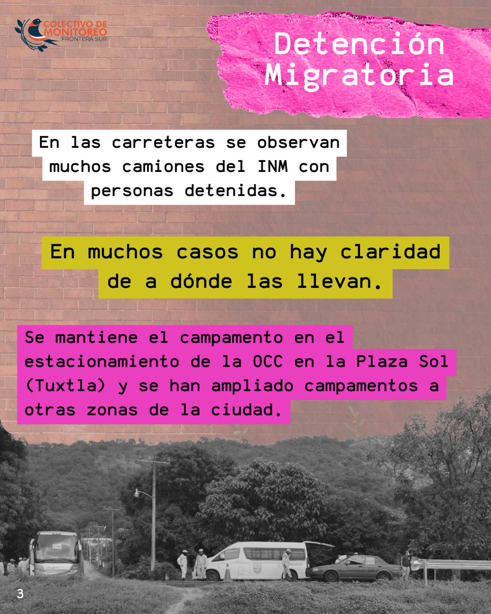 📣📣📣 ¿Sabes qué está pasando en la #FronteraSur de México? Cada mes te compartiremos información sobre personas migrantes, refugiadas y en busca de protección internacional, documentada por las organizaciones/redes que forman parte del #ColectivoFronteraSur Te contamos⬇️