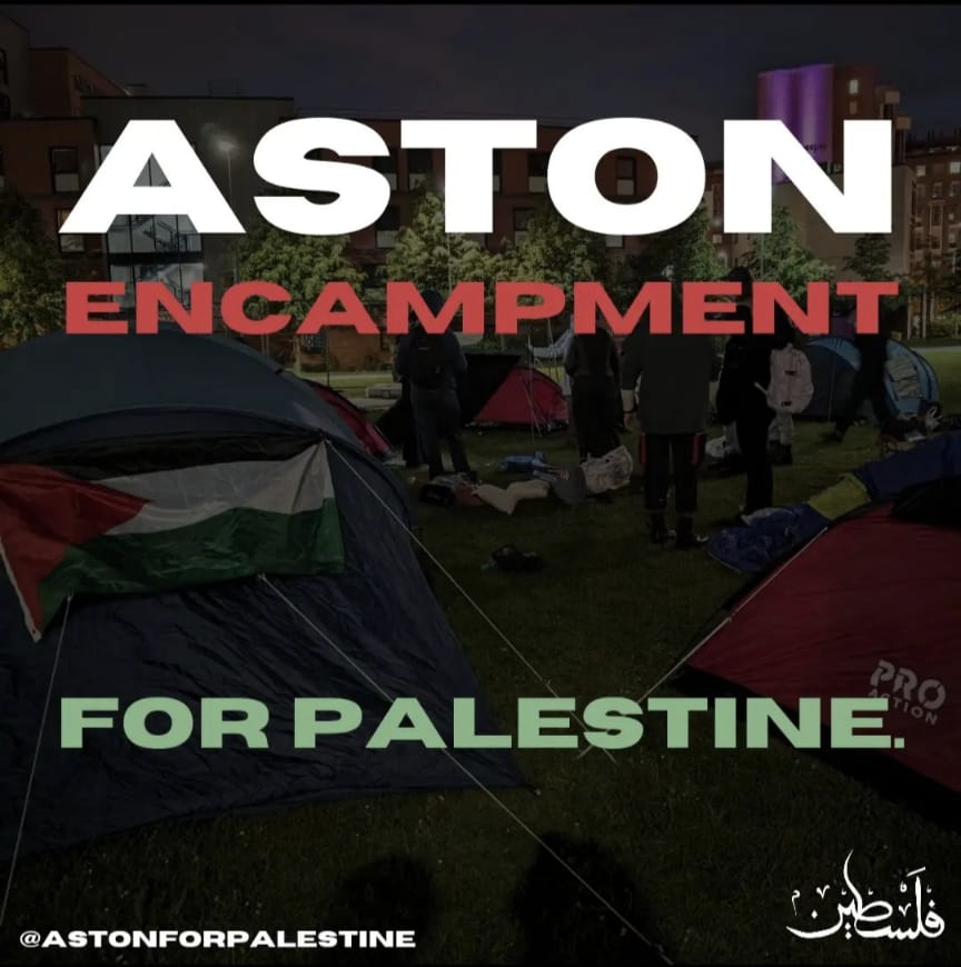 Aston University students have joined today 🚨 Follow them on Instagram @ astonforpalestine