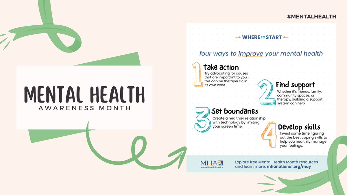 May can be stressful with the school year coming to and end! Take time to think about your mental health. #MentalHealthMonth #MentalHealthMatters