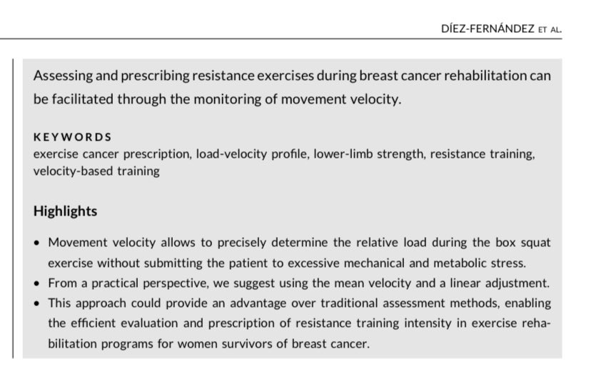 ‼️Interested in #EXERCISE during #BREAST #CANCER #REHABILITATION? 

🆕 onlinelibrary.wiley.com/doi/10.1002/ej… at <a href="/EurJSportSci/">Euro J Sport Science</a> #OpenAccess <a href="/E_C_S_S/">ECSS</a>

📝 Optimizing resistance #TRAINING prescription through movement velocity in the box squat exercise 🏋🏻‍♀️

#ONCOnews #SportsMedicine #CancerCare #VBT