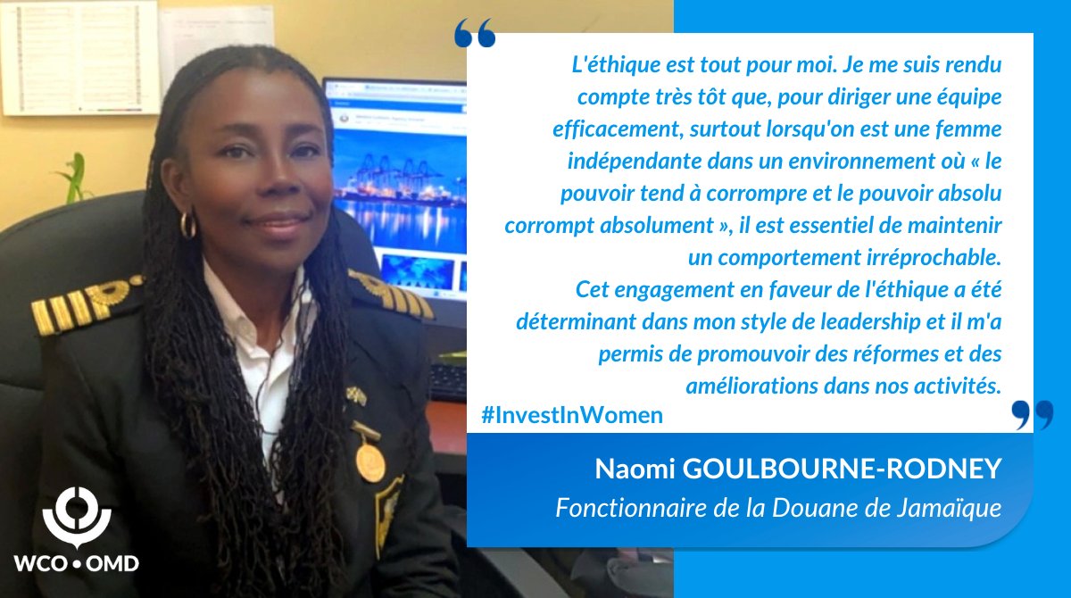 💥 Les Femmes en Douanes 💥 À la rencontre de Naomi Goulbourne-Rodney : Un pilier de l'éthique en douane 👉wcoomd.org/fr/topics/capa… #OMD #Douane #FemmesEnDouanes #ÉgalitéDesGenres #InvestInWomen @jamaicacustoms
