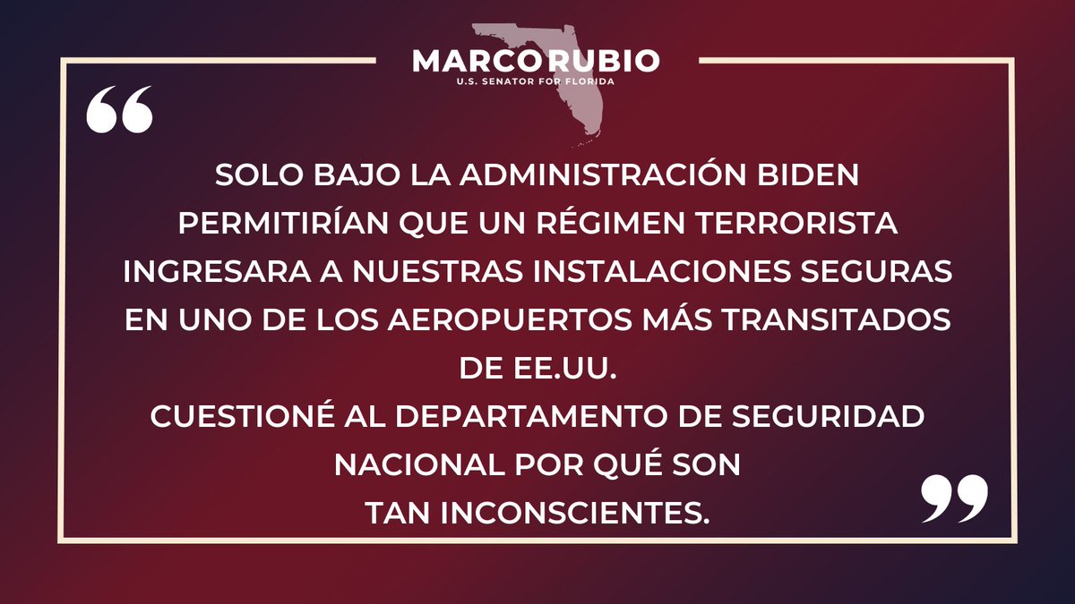 Senator Marco Rubio: Archived (@senmarcorubio) on Twitter photo Esto es sumamente preocupante.
Mi comunicado tras la exclusiva de <a href="/dlasamericas_/">Diario Las Américas</a>
diariolasamericas.com/florida/visita… Esto es sumamente preocupante.
Mi comunicado tras la exclusiva de <a href="/dlasamericas_/">Diario Las Américas</a>
diariolasamericas.com/florida/visita…