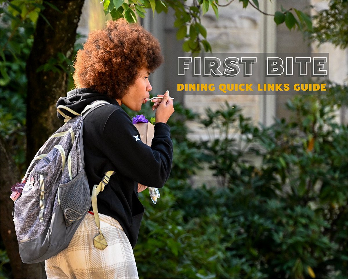 Your guide to all things dining is here! First Bite is a digital quick links guide that covers topics like:

🍽 Dining plan options
📍 Where to eat on campus
💸 Employment opportunities
📢 How to stay connected to your resources

Check it out here 🔗 go.wvu.edu/First-Bite