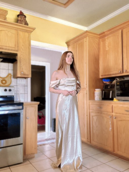 I feel so awkward in formal wear lmfao- it needs to be pressed and altered but this is my bridesmaids