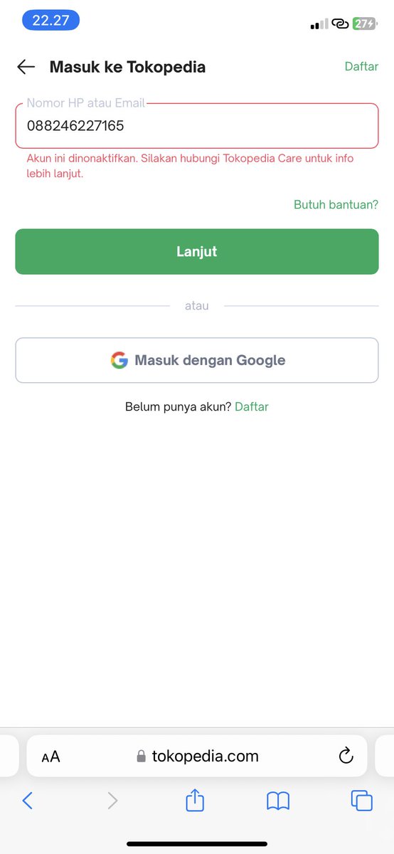 dreajis9's tweet photo. @TokopediaCare tolong akun saya di nonaktifkan tiba2😭 https://t.co/wa4d7CsLPR