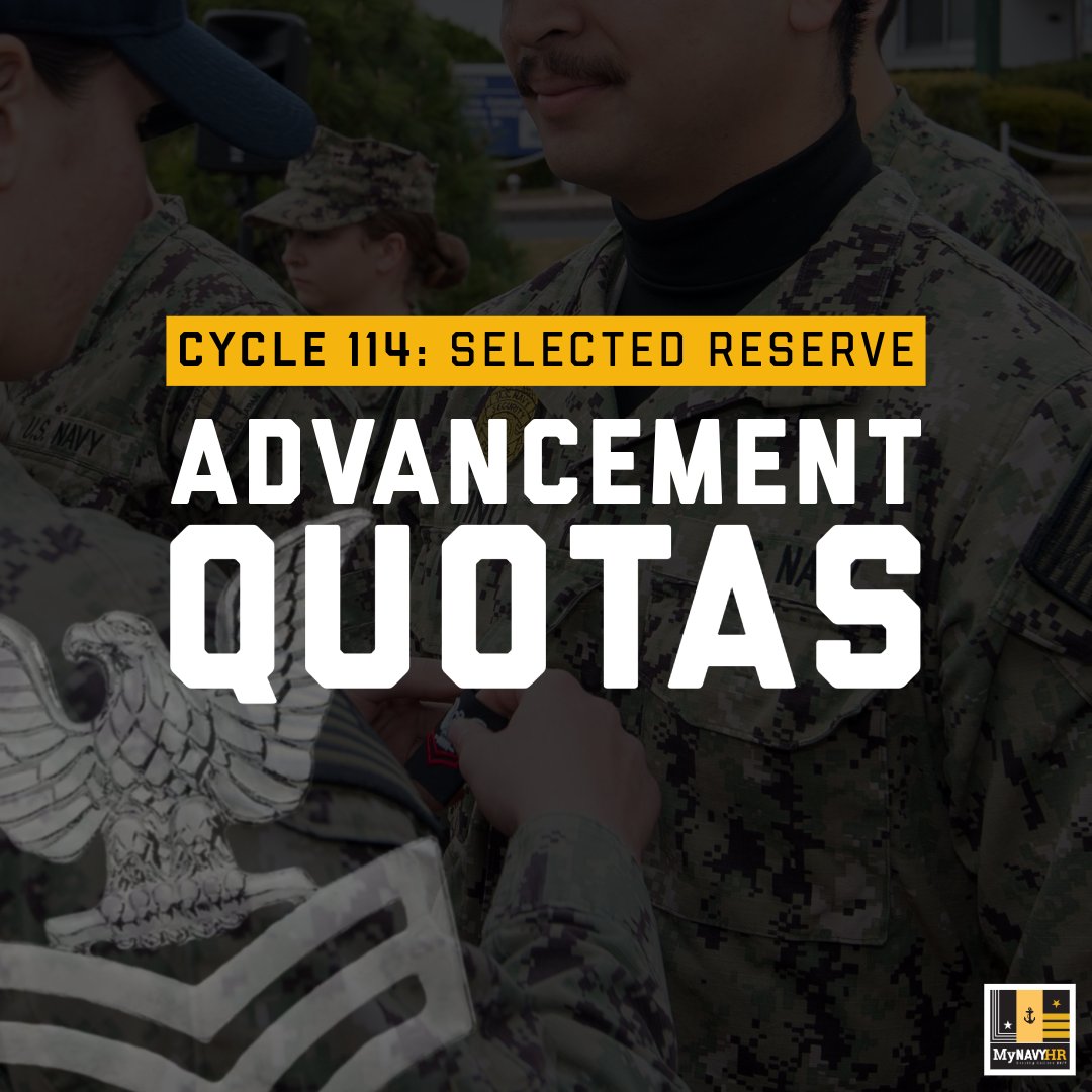 Selected Reserve Advancement Quotas are here! 👏 View advancement quotas for NWAE Cycle 114 (SELRES) E-5 and E-6 Quotas: bit.ly/3Kdku4M For AC/TAR Sailors - set your post notifications on and stay tuned. We will release news as it becomes available.