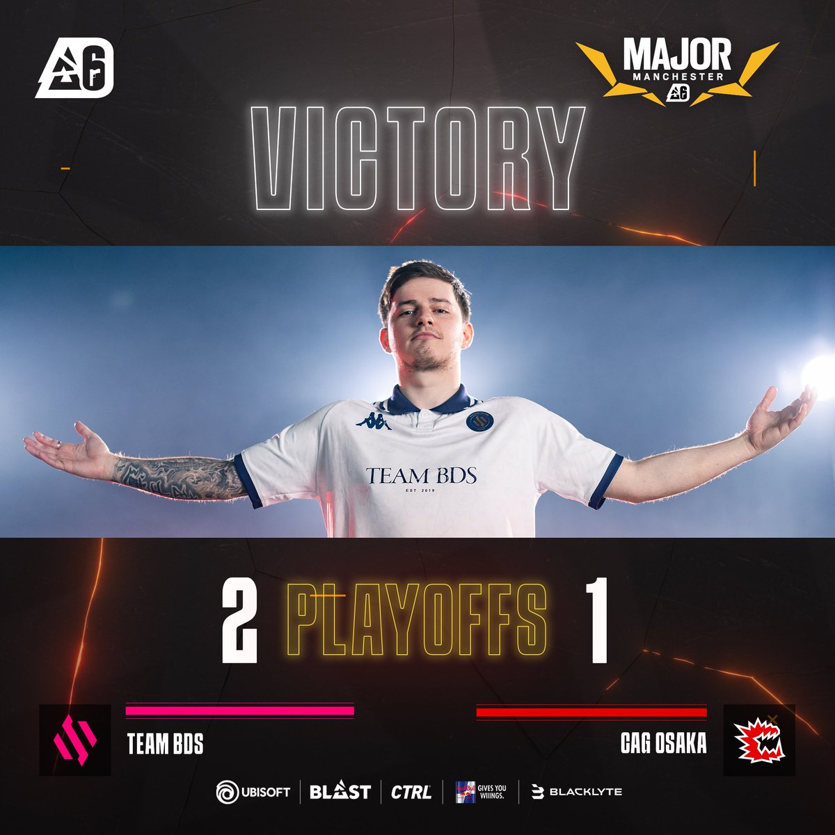 R6esports_FR's tweet photo. ILS SONT ENCORE DANS LA COURSE ! ✅ #BLASTR6Major 

@TeamBDS vainqueur face à @CYCLOPS_OSAKA 🥳 https://t.co/99MYnLrvIC