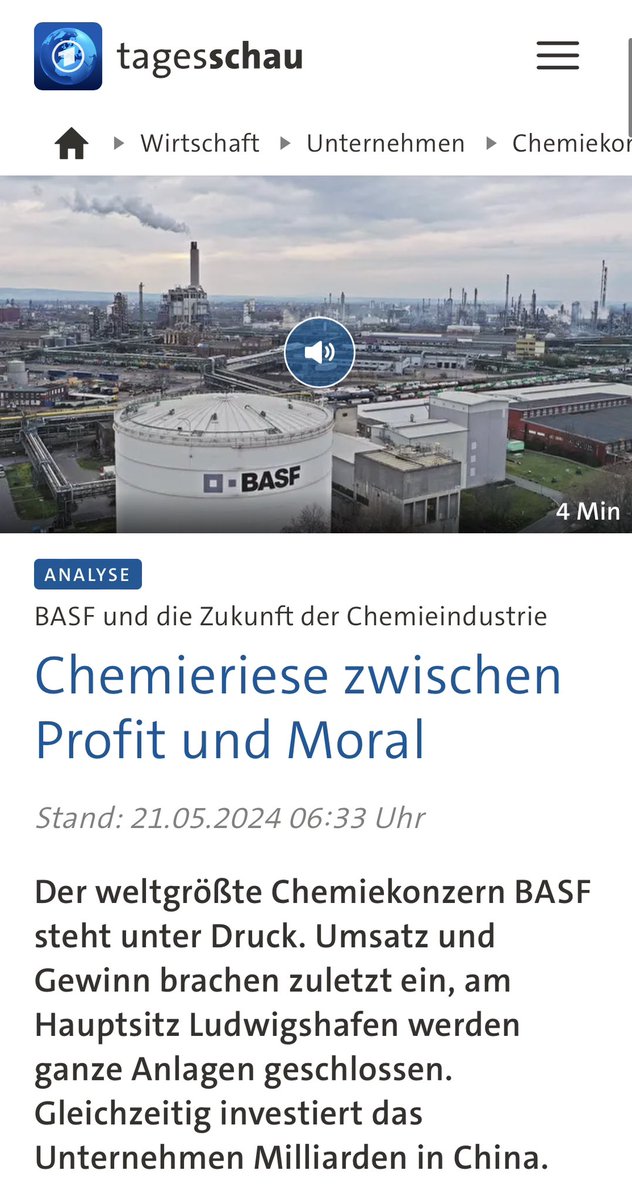 “Der Chemiekonzern #BASF hat nach eigenen Angaben im vergangenen Jahr überall Gewinn gemacht, nur nicht in Deutschland. Zu hohe Energiekosten, zu viel Bürokratie und Überregulierung” 

Aber hey, Schuld ist nicht die Ampelregierung und ihre Deindustrialisierungspolitik, sondern