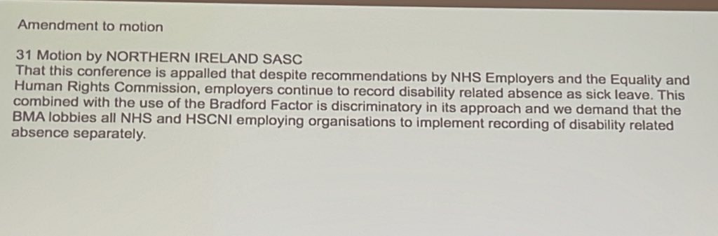 shashidharamk's tweet photo. Dr Corrigan presenting unjust Bradford Factor on disability related absence #sasconf @JoanneYounge @leannehdu https://t.co/zzCF1Gya2m
