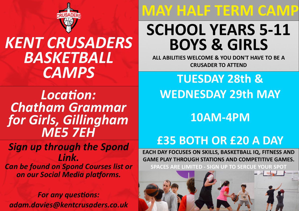🗣️ Matt Pitkin, London Lions Women’s assistant coach and Euro Cup winner will be joining the coaching staff at the May half term camp. 
🏀Book on now to make sure you don’t miss out out some expert coaching. 
🔗 club.spond.com/landing/course…
