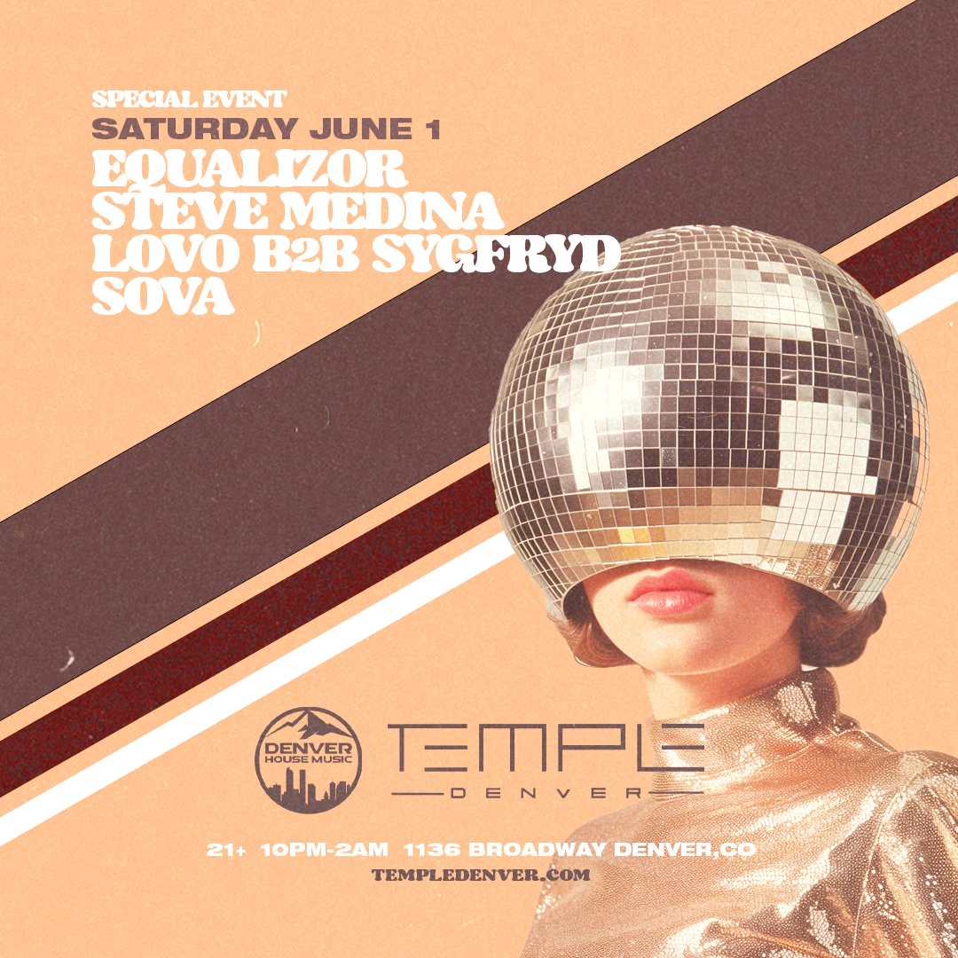 SovaColorado's tweet photo. June 1st! Come out and support as I hit a milestone and play Main Stage at Temple Denver! I'll have some new unreleased tracks as well as my recently released grooves. Don't miss it!

Guest list in comments! https://t.co/XH8RpfPzx8