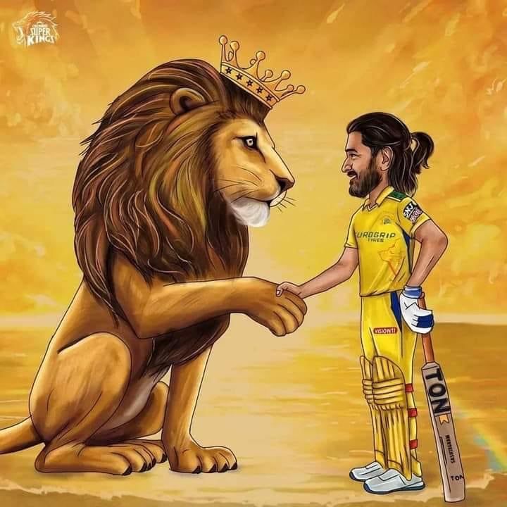 Our King forever - @MSDhoni 🦁💛
