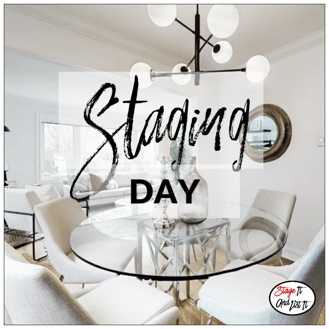 Staging day in Ajax ❤️! Stunning detached home close to the Ajax waterfront. The Crew hard at work beautifying this home. Stay tuned for the staging reveal. Styled by @stageitandlistit.
.
.
#stageitandlistit #homestaging #stagingsells #staging #staginghomes #realestatestaging