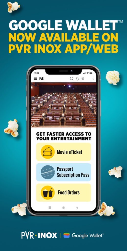 PVR INOX is now accepting payments through newly launched GOOGLE WALLET for Android #PvrInox 👏✨