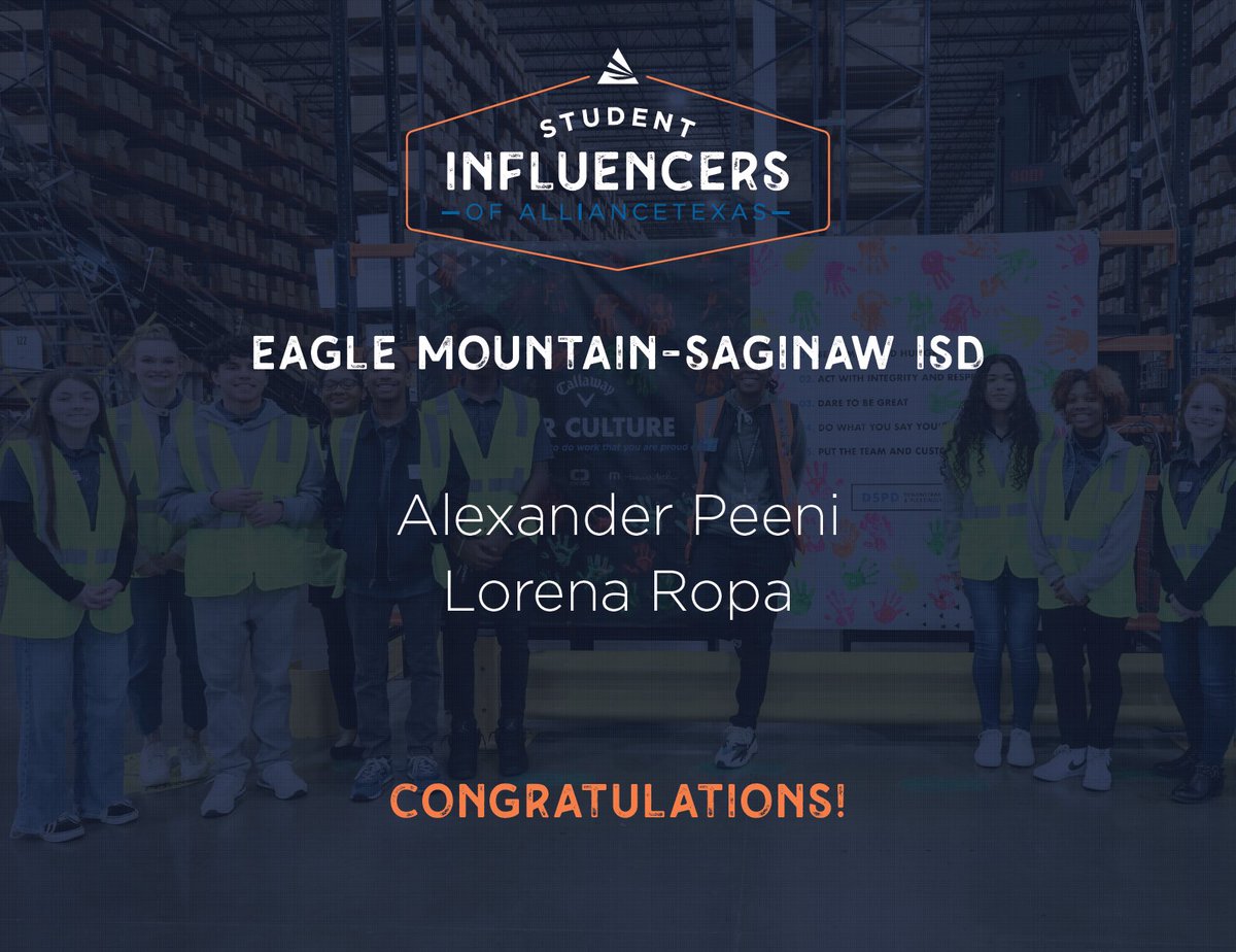 Congratulations to our future AllianceTexas Student Influencers for 2024-2025! <a href="/ChisholmTrailHS/">CTHS</a> <a href="/EMSISD/">EMS ISD</a>