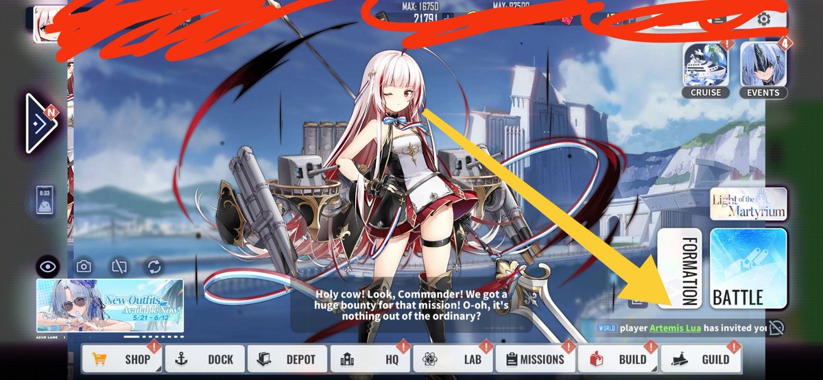 MORBUX__'s tweet photo. @AzurLane_EN Why is the chat so small now?? only a single line?? at least make an option to expand it... https://t.co/9bMR1eSVxD