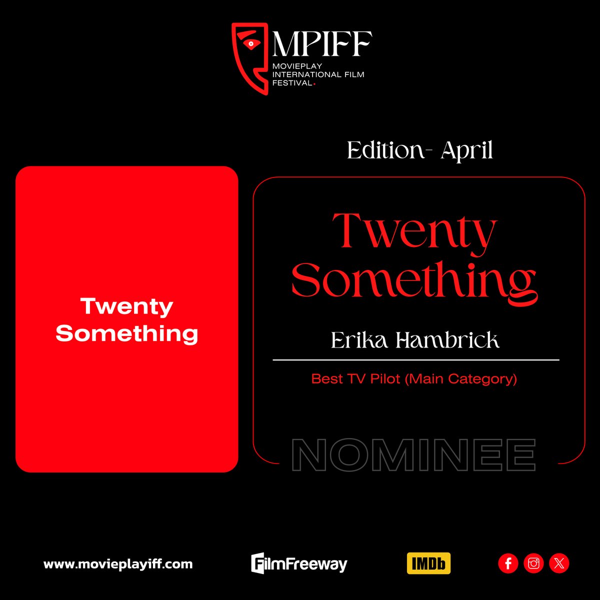 Celebrating the groundbreaking nominations! Presenting with pride the nominee from the April 2024 Edition - 'Twenty Something' by Erika Hambrick.
