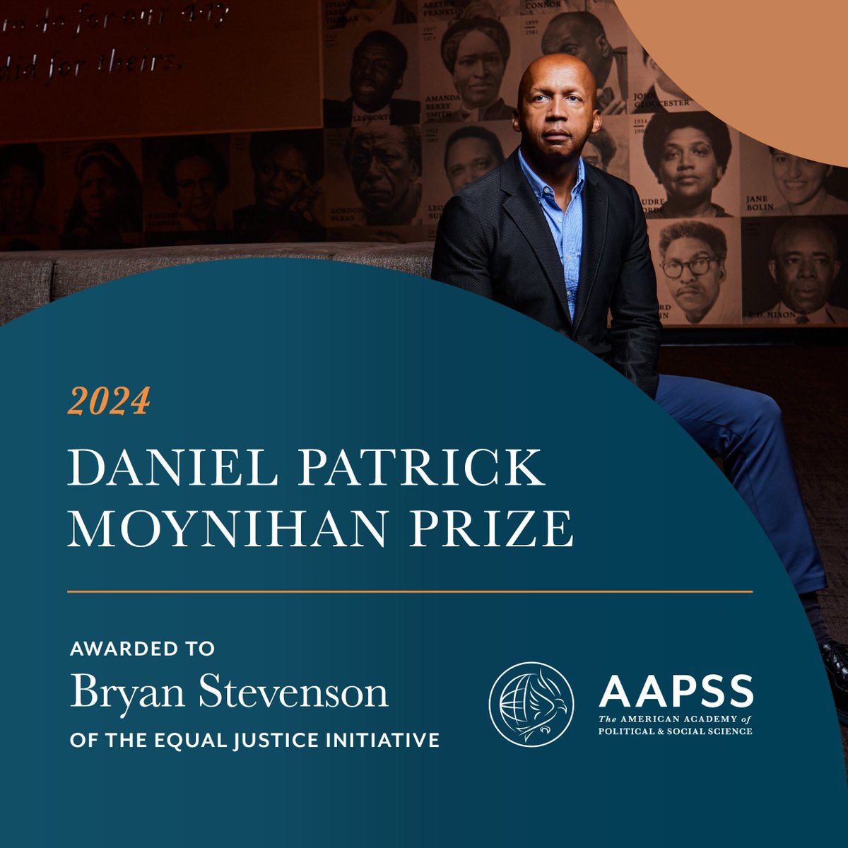 The AAPSS (@theaapss) on Twitter photo The Academy is thrilled to announce that Bryan Stevenson of <a href="/eji_org/">Equal Justice Initiative</a> is our 2024 Moynihan Prize recipient. Read more: aapss.org/2024-moynihan-… The Academy is thrilled to announce that Bryan Stevenson of <a href="/eji_org/">Equal Justice Initiative</a> is our 2024 Moynihan Prize recipient. Read more: aapss.org/2024-moynihan-…