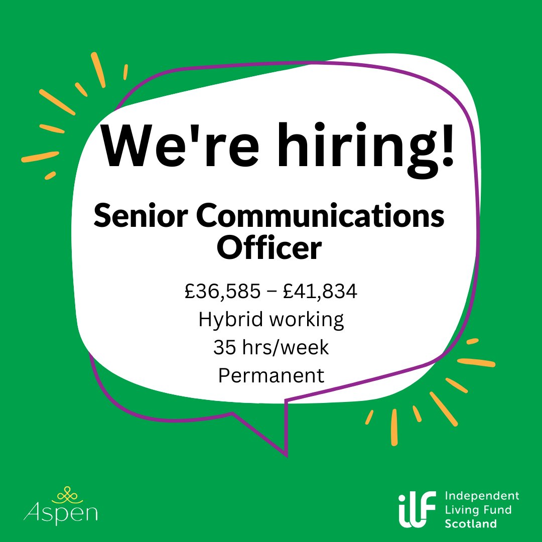 Less than 1 week to get your application in to join us as a Senior Communications Officer. Visit ilf.scot/jobs/senior-co… to find out more. Closing date is Monday 27 May 2024 at 11.59pm.