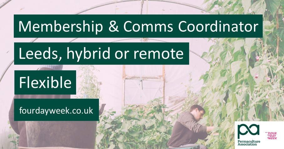 Permaculture Association is looking for a Membership & Communications Coordinator on a flexible basis.

Find out more about this role here: shorturl.at/lvE14

#flexibleworking #homebasedjobs #remotejobs #charityjobs #jobsearching #lookingforwork