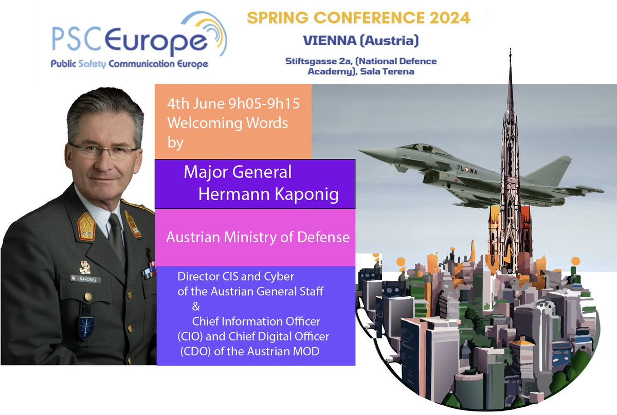 🙃#MajorGeneralHermannKaponig #AUT will deliver the welcoming words at our Spring Conference! He is the CIS director and Cyber of the Austrian General Staff &amp; CIO and CDO of the Austrian MOD. #KlaudiaTanner #RepublikÖsterreich #AustrianArmedForces  👉rb.gy/tagelw