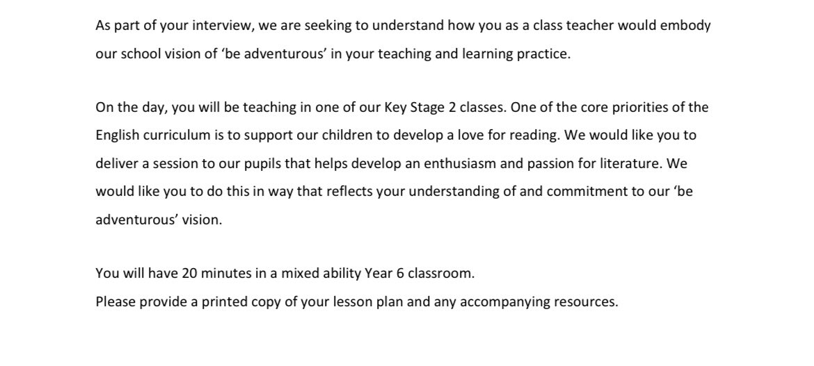 Any ideas for this interview lesson observation: