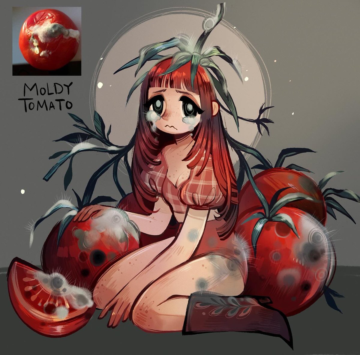 Moldy tomato :( why’d you leave her on the counter for so long?